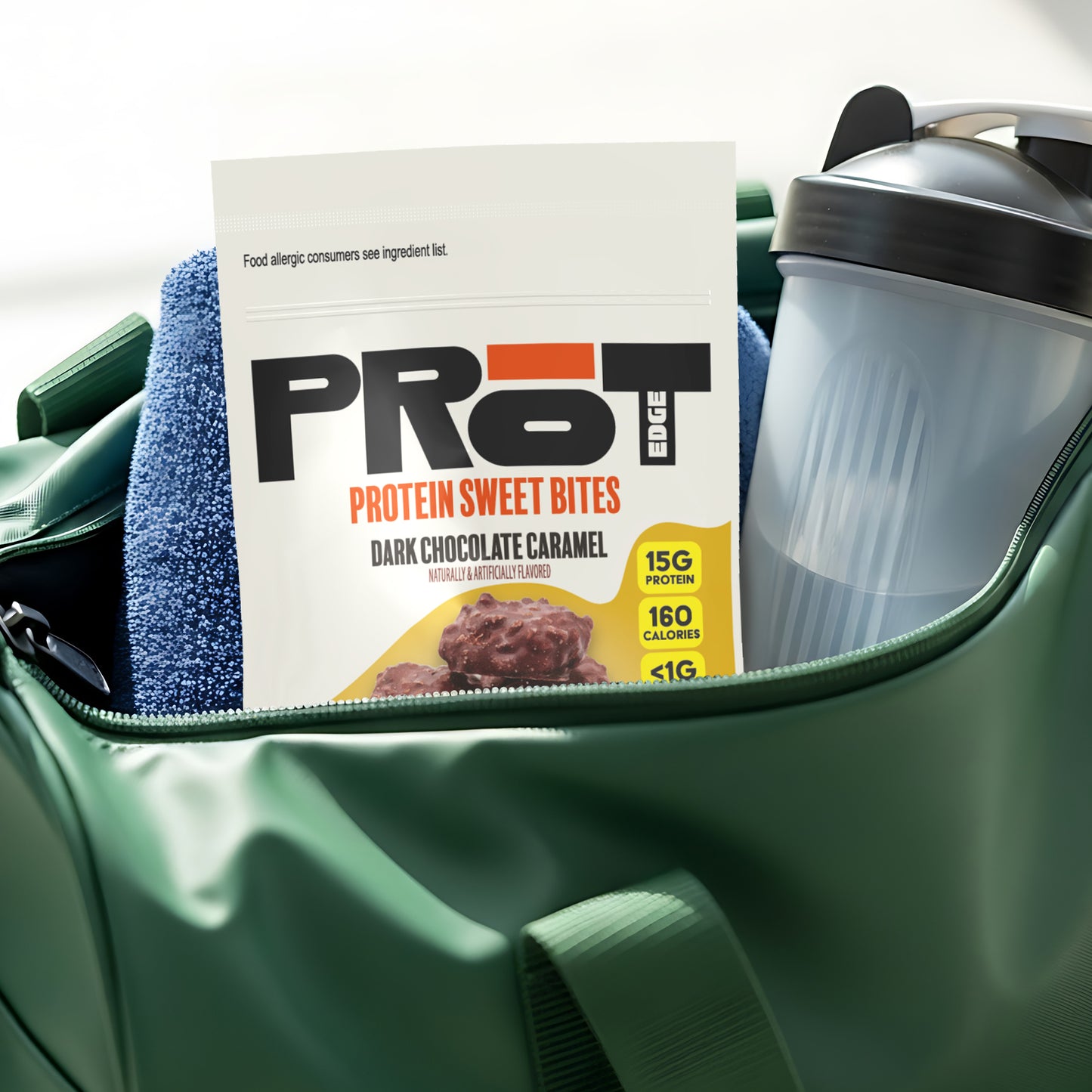 PRōT Edge™ Chewy Protein Sweet Bites - Dark Chocolate Caramel | 3.8 oz Resealable Pouch