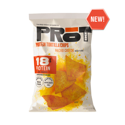 PRōT Edge™ Protein Tortilla Chips - Nacho Cheese & Sea Salt Variety Pack | 1.5 oz Single-Serve Bags