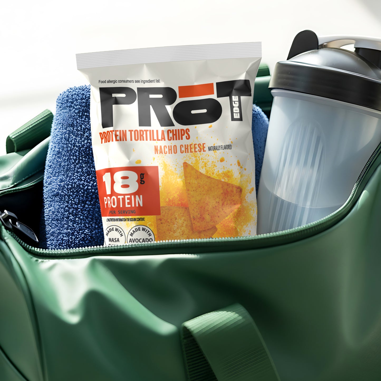 PRōT Edge™ Protein Tortilla Chips - Nacho Cheese & Sea Salt Variety Pack | 1.5 oz Single-Serve Bags