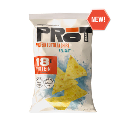 PRōT Edge™ Protein Tortilla Chips - Nacho Cheese & Sea Salt Variety Pack | 1.5 oz Single-Serve Bags