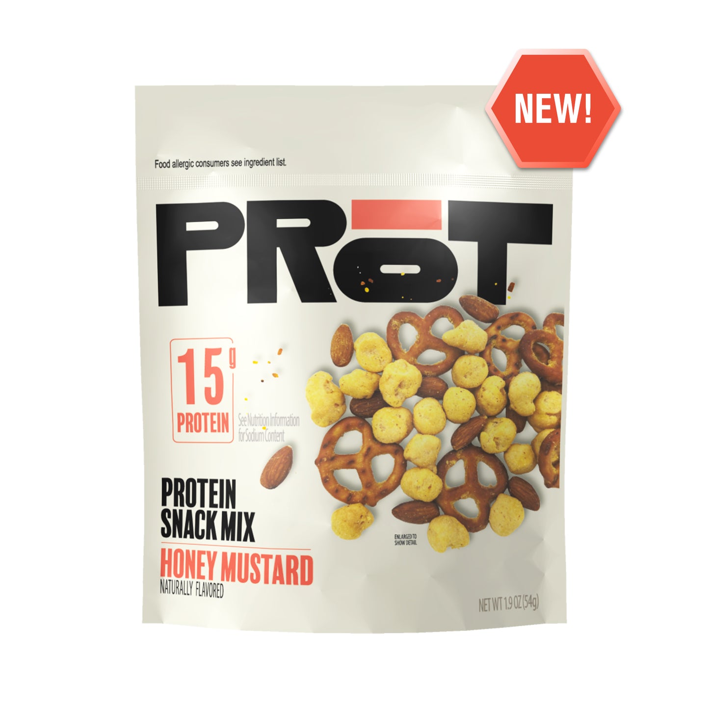 PRōT Protein Snack Mix - Honey Mustard | 1.9 oz Single-Serve Pouch
